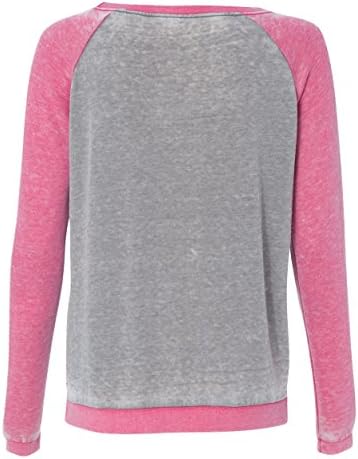 J. America-Ladies Zen Fleece Raglan Sleeve Crewneck Sweatshirt-8927