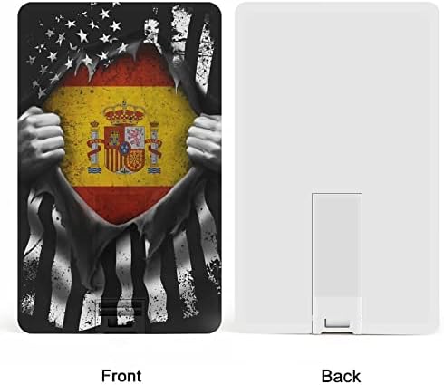 Cartão de Crédito da Flag Espanhola Americana Cartão USB Drives Flash Memory Stick Stick Storage Storage Drive 32g