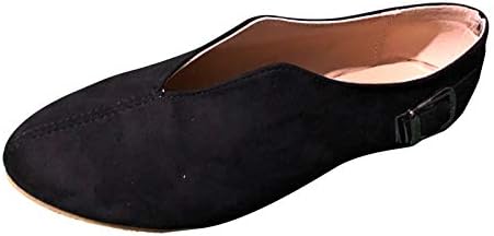 Sapatos femininos Camurça feminina casual fivela de verão Sapatos de rebanho de sapatos casuais tira de tira pontiaguda