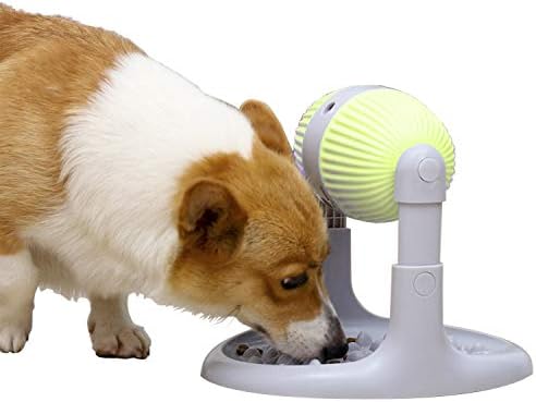 Ec.teak Pet Slow Feeder, Brinquedos de alimentação lenta para treinamento de QI interativo de cães e gatos, tratar dispensador de alimentos de dieta do tédio e altura ajustável para cães e gatos