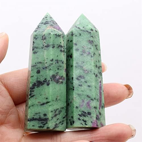 Dfuf Natural Crystal Epidote Point OBELISK Cura Haste Verde Green 70-80mm Adequado para decoração de móveis