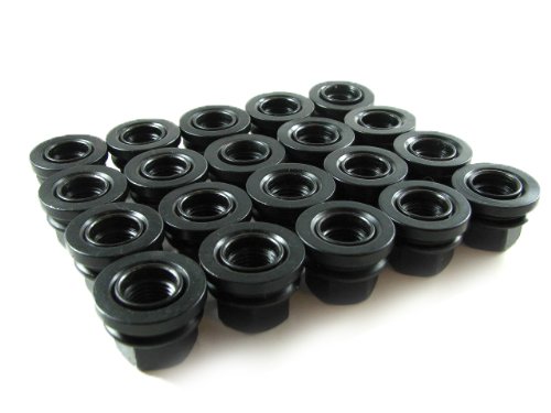 Substituição de porcas de lutas da roda ezaccessória para Ford F250 F350 1999-2002 14x2 Thread Washer Flack Black Set