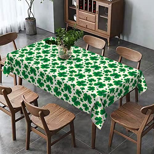 Hafangry St. Patrick's Day Tolera de mesa Spring Green Shamrock Irish Holiday Party Decoration Kitchen Dining Room Table-60 × 84inch