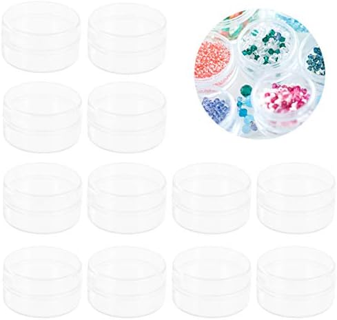 Bandeja de Organizador de Jóias de Excelia 12pcs redonda de pequenos frascos de plástico de boca larga Recipientes de plástico