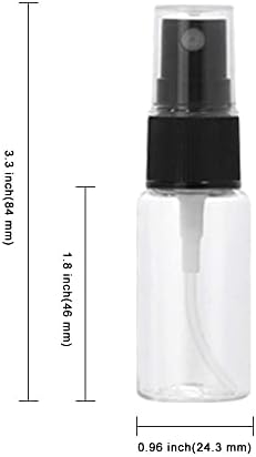 Longway 15 pcs garrafas de spray, 0,5 onças/15ml transparente transparente em névoa fino spray frasco com tampa, pequenos