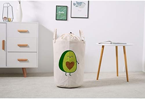 Cesto de lavanderia cesto de roupas sujas saco de armazenamento de armazenamento abacate engraçado bebê cordão de luto à prova d'água