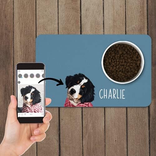 Tapa de comida de cachorro e gato personalizada para alimentos e água - Placemat personalizado de tigela de animais - personalize