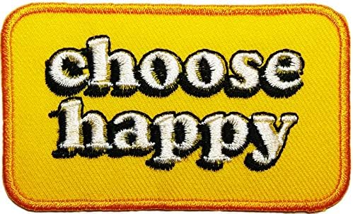 Escolha Happy Slogan Patches Word Patches Apliques Decoração de tecido para tampa de chapéu de tampa de pólo de mochila