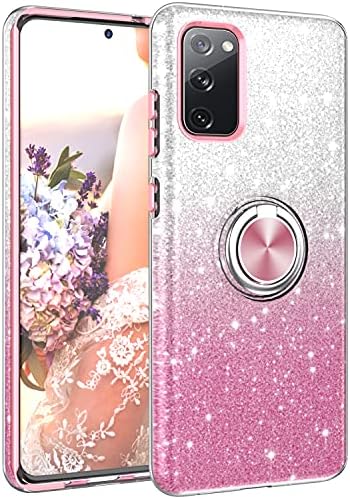 NCLCase Samsung Galaxy S20 FE 5G Case, Bling Spirly Glitter Chefe Caso fofo para mulheres meninas com Kickstand, Slim Fit Drop Protece
