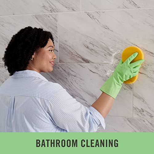 Martha Stewart Medline com infusão de luvas de limpeza, luvas de látex reutilizáveis ​​para limpeza doméstica, luvas de limpeza de floklined