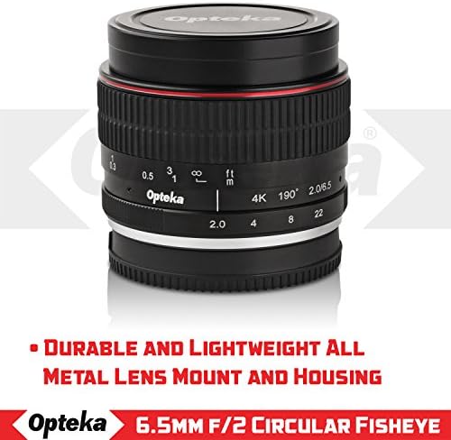 OPTEKA 6.5mm f/2 HD MC Manual Foco Lens circulares de peixes para montagem eletrônica A6600, A6500, A6400, A6300, A6100, A6000,