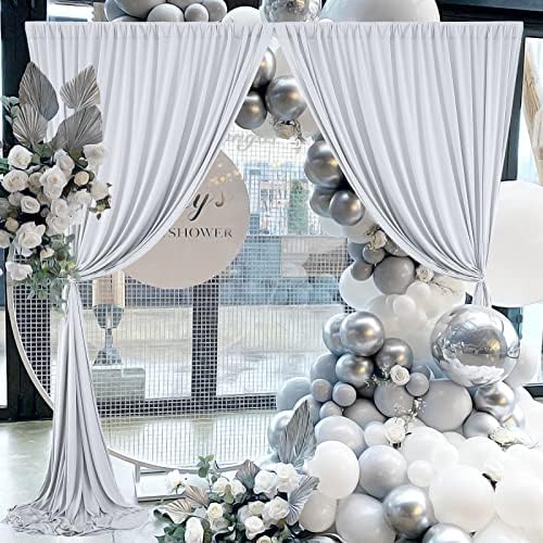 Cortina de cenário cinza prateado para festas rugas de casamento grátis prata cinza cortinas cortinas de pano de fundo decoração