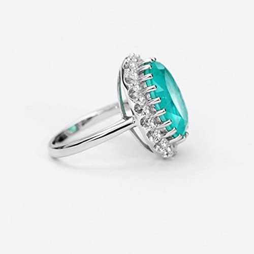 MICHOOYEL S925 6CT Paraiba Oval Cut Promest Ring Engagement Anel de casamento CZ HALO jóias finas para mulheres