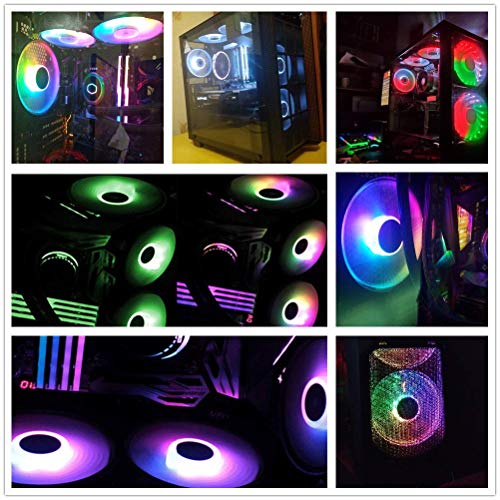 DS Eixo Rainbow Light RGB LED 120mm Fã de caixa para casos de PC, refrigeradores de CPU, sistema de radiadores
