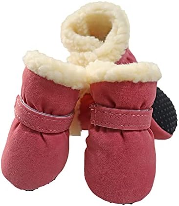 Sapatos de cachorro de tamanho médio de honprad sapatos de estimação quentes e mais botas de veludo quente à prova de vento roupas de sola macia de sola macia roupas de natal para filhotes