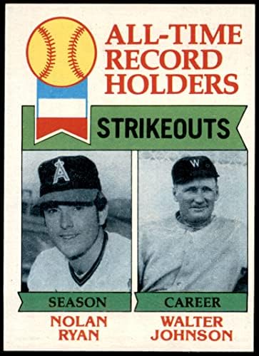 1979 Topps # 417 Titulares de todos os tempos - strikeouts Nolan Ryan/Walter Johnson Los Angeles Angels NM/MT Angels