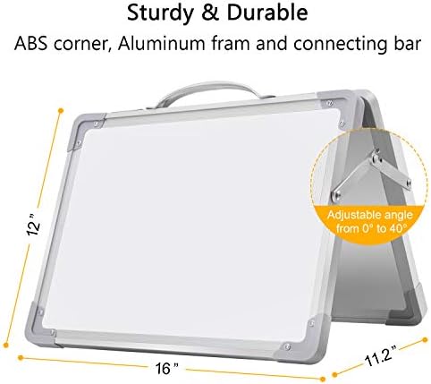 Placa branca de apagar a seco pequeno, 16 x12 portátil de dupla face-lados de mesa branca portátil mesa de mesa dobrável de