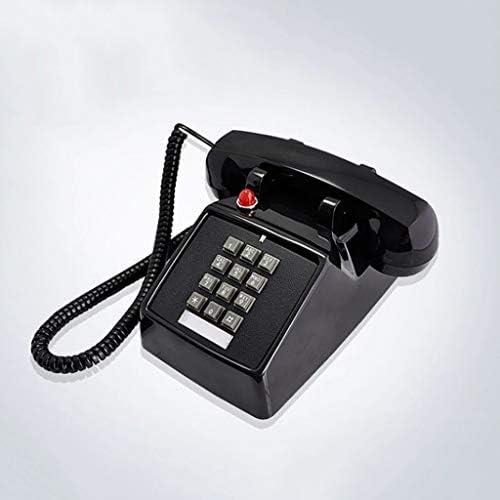 Geltdn Telefone rotativo retrô, botão de pressão Black Antique Telefone, telefone do hotel para casa e