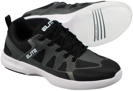 Sapatos de boliche de pico masculinos de elite | Fechamento de renda de estilo atlético com solas de deslizamento universais em ambos os sapatos