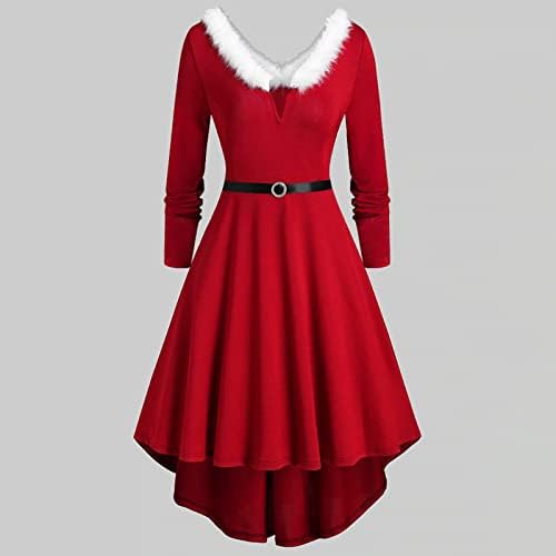 Coquetel de frescura midi para mulheres escolas legais de Natal vestido fresco de manga curta de poliéster de poliéster de cor sólida de cor sólida