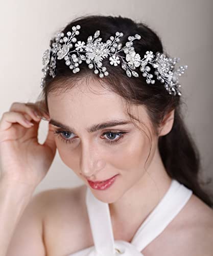 Chargances Wedding Bridal Rhinestone Flower Hair Vine noiva longa Faixa de batedeira Cristal de moda Flor Flower Flord