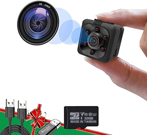 Câmera inteligente de 1080p, Cam Nanny de Mini Segurança HD FULL com ativação de movimento para vigilância domiciliar interna com cartão