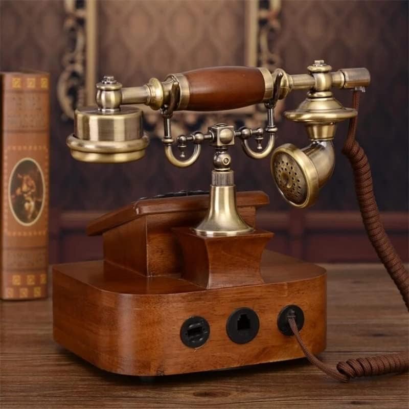 Houkai Antique European Retro Follline Telefone Com Id ID Relógio Função de tempo