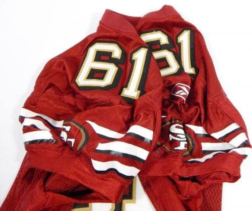 2006 SAN FRANCISCO 49ers #61 jogo usado camisa vermelha 46 dp32819 - Jerseys de jogo NFL não assinado usados
