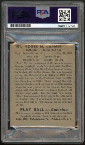 1939 Play Ball Doc Cramer #101 AUTOGRAFIA AUTOGRAFIA PSA AUTHNTIC ES1382 - BONLAS Autografado