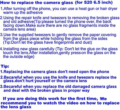 Yuyond 2pcs OEM ORIGINAL TRANDE Câmera de vidro Substituição de lente de vidro para Samsung Glaxy S20 6,2 polegadas com adesivo pré -instalado com kit de ferramentas de reparo