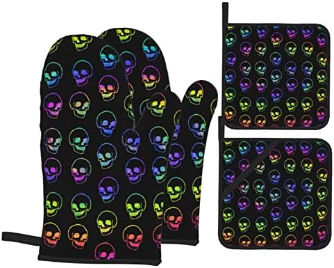 LGBT Skull Neon Rainbow Resistente ao forno resistente ao calor e conjuntos de suportes de maconha