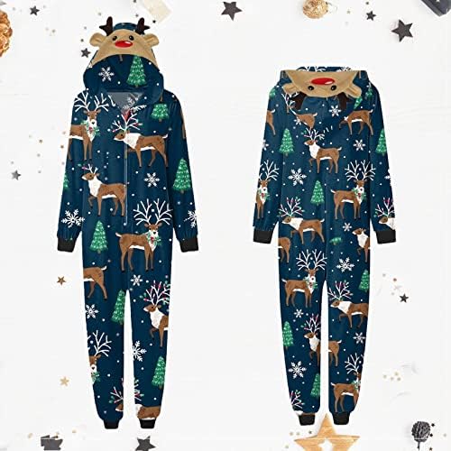 Family Christmas PJS Conjuntos de combinação de cartons fofos de cabos com capuz de jumfos de Natal pijamas de Natal para roupas de dormir em família