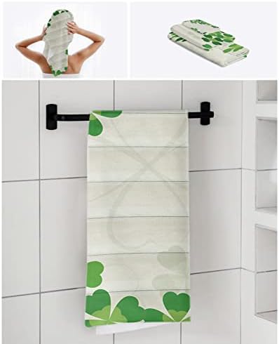 Quente Tour de 3 peças Toalhas de toalha verde CLOVER IRLANDERY São Patrício de Toalhas de Banho de Banho, Toalhas de