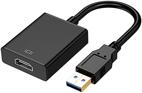 Adaptador Kupoishe USB para HDMI para Monitor Windows 11/10/8, conversor USB HDMI para Laptop Mac MacBook Pro, USB 3.0 USB 2.0 Cabo HDMI Múltiplos monitores para TV de desktop PC, Black