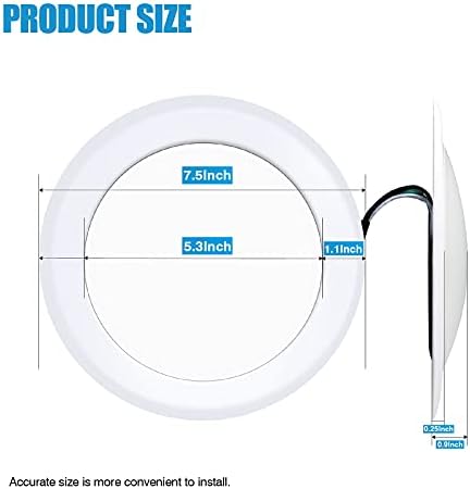 Luz do disco de montagem de descarga de descarga de 6 polegadas, 10pk 16,5w Iluminação de teto Dimmabel, 4000k White 1000lm,