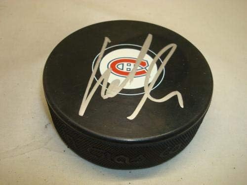 Lars Eller assinou o Montreal Canadiens Hockey Puck autografado 1a - Pucks autografados da NHL
