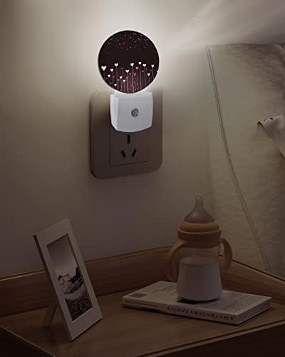 Dia da noite do dia dos namorados para crianças, adultos, meninos, meninas, criança, viveiro de bebês, banheiro, quarto de quarto higiênico portátil plug in Wall Night Light sensor automático