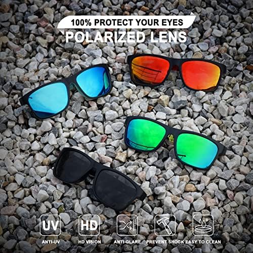 Os óculos de sol esportivos polarizados para homens TR90 Ciclismo de quadro que dirige os óculos de sol de pesca UV400 Black-Red Black-Red