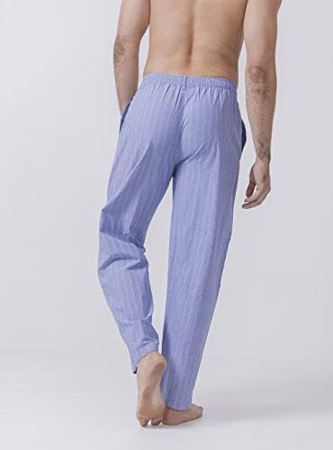 David Archy Masculino Pijama de algodão masculino Baixo de sono comprido e macio com mosca pj lounge desgaste 1 ou 2 pacote