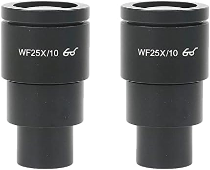 JKCKHA 2PCS WF10X WF15X WF20X WF25X WF30X Microscópio ocular compatível com microscópio estéreo em campo largo 20mm 15mm 10mm