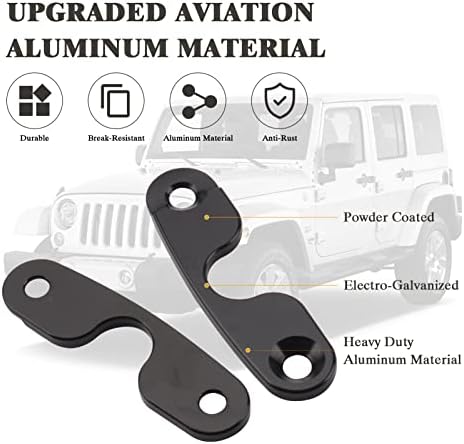 Kit de reparo de viseira de alumínio de alumínio Sun Repair Clips de montagem de imissão pesada compatível com Jeep Wrangler JK 2018,