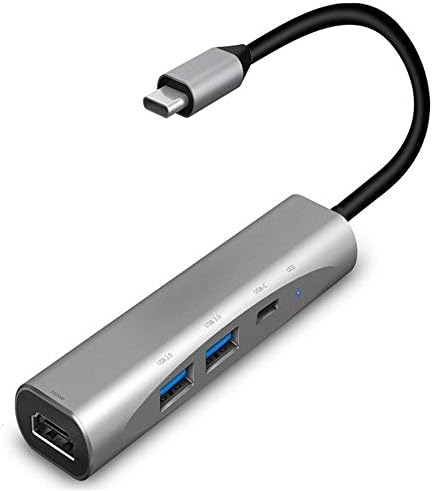 ZPLJ Alta velocidade 4 em 1 adaptador USB C com HDMI 1 USB 3.0 e 1 USB 2.0 PORTS USB C DIABILIDADE DE ENERGIA COMPATÍVEL PARA LAPTOPS DE LAPTOPS USB ADAPTOR USB Adaptador USB Portátil