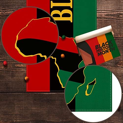 Pudodo Black History Month Mesa Runner Afro -Africano American National Holiday Party Fireplace Kitchen Dining Room Decoration