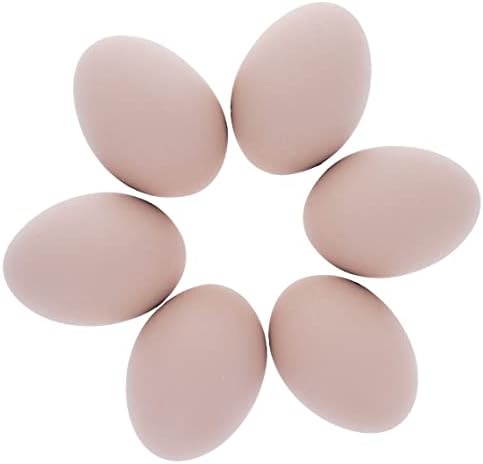 Conjunto de 6 ovos de galinha de cerâmica marrom 2,3 polegadas