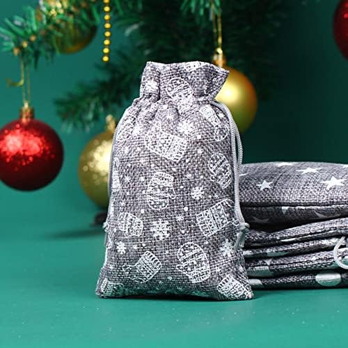 Guolarizi Snowflake Gift String Linen Candy Linen Pocket Pocket Christmas Bag Storage Storage Home Storage and Organization