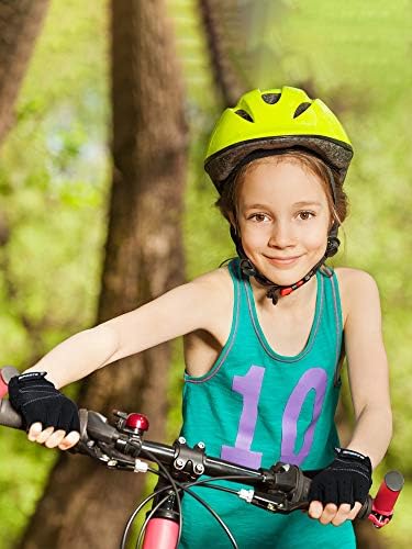 Cetinior 3 pares crianças luvas sem finger sem os dedos que não deslizam luvas de gel luvas esportivas ajustáveis ​​para crianças ciclismo de bicicleta, rosa, preto cinza