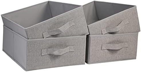 Jakago Fabric Storage Bins Conjunto de 4 cestas de armazenamento retângulo com alça o organizador de armário dobrável para toalhas