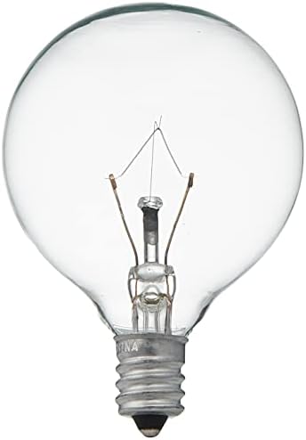 Sylvania Incandescent 25W G16.5 Decor Globe Lumin Bulb, E12 Candelabra Base, acabamento claro 2850k branco quente, 6 pacote de 6