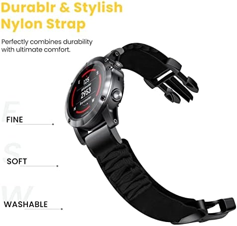 KDEGK 22 26mm de nylon trançado 26 mm Strap tira para fenix 7 7x 6x 6 fenix 5x 5 mais 3 3HR 935 945 S60 Watch Silicone Watch Wrist Wristband