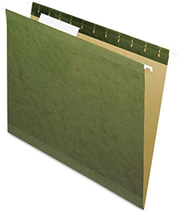 PENDAFlex 415213 Pastas de arquivo suspensas, 1/3 da guia, letra, verde padrão, 25/caixa